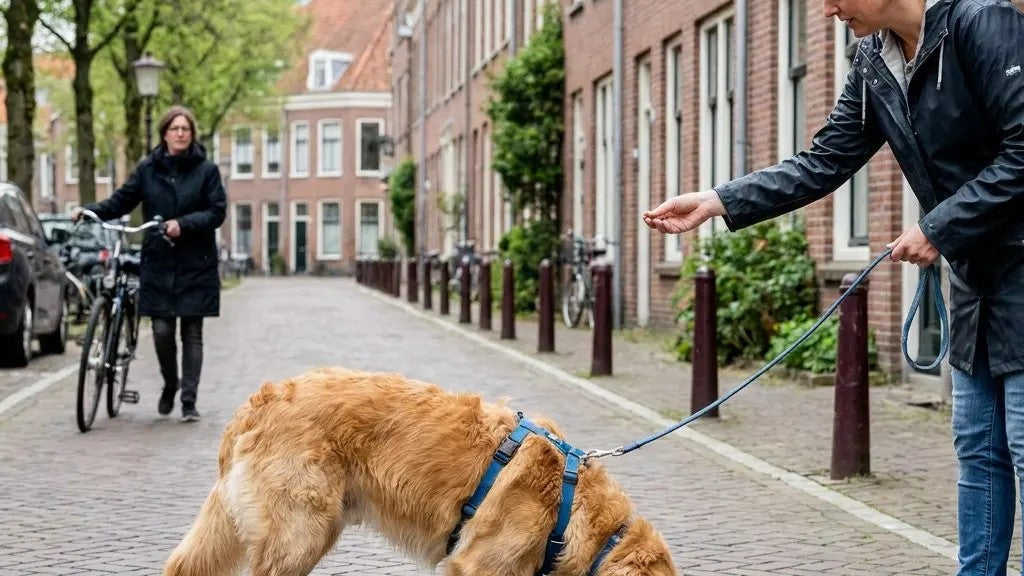 Hond eet alles van straat