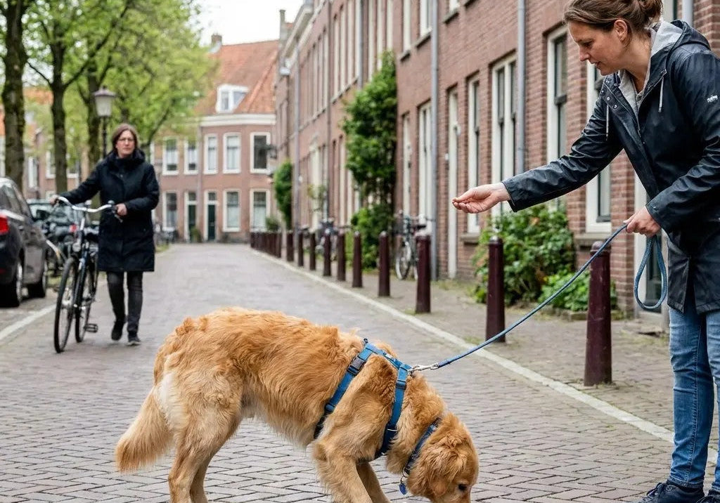 Hond eet alles van straat