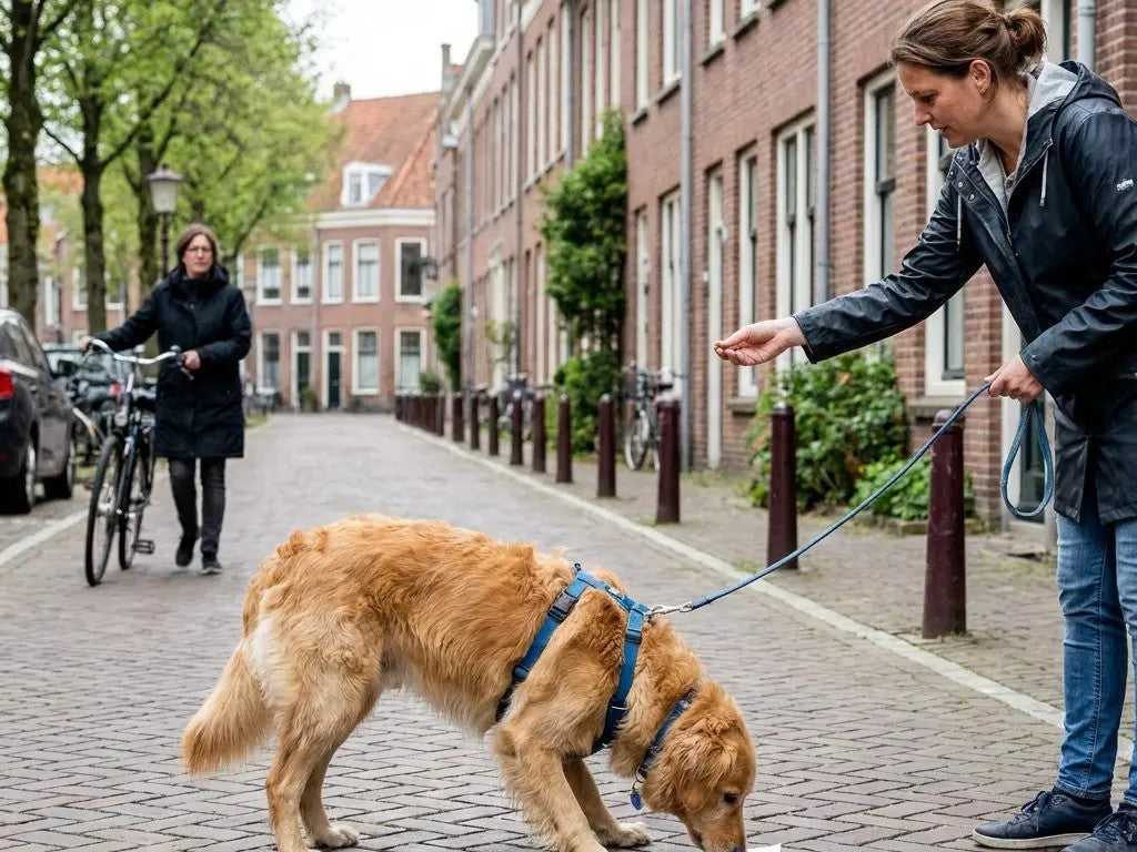 Hond eet alles van straat