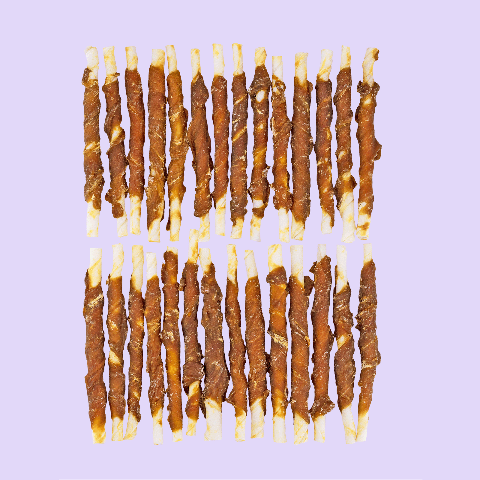 Roll Sticks Eend 300g - gedroogde kauwsnack van runderhuid en eend