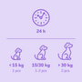 Doseeradvies Braaaf geperst been zalm – 1 hondensnack per dag voor honden onder 15kg, 1-2 per dag voor 15-30kg, 2 per dag voor honden boven 30kg