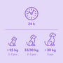 Doseeradvies Braaaf Braids Small – 1-2 hondensnacks per dag voor honden onder 15kg, 2-3 per dag voor 15-30kg, 3 per dag voor honden boven 30kg
