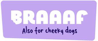 Purple Braaaf logo also for cheeky dogs