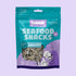Verpakking Braaaf Seafood Snacks Zalmblokjes – gedroogde hondensnoepjes van zalm in hersluitbare turquoise zak