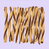 Braaaf Soft Snacks Twisted Sandwich Kip en Vis 12 stuks uitgestald – gedraaide zachte hondensnacks van kip en vis op lila achtergrond