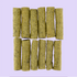 Braaaf Spinazie Sticks – twaalf groene, vegan hondensnacks op lila achtergrond