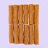 Braaaf vegan snacks pompoen sticks uitgestald 12 stuks – graanvrije, vegan hondensnacks met pompoen op lila achtergrond