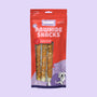 Verpakking Braaaf rawhide snacks twister chicken Ø 1,5 cm  - hondenkauwsnacks van rund en kip in hersluitbare rode zak